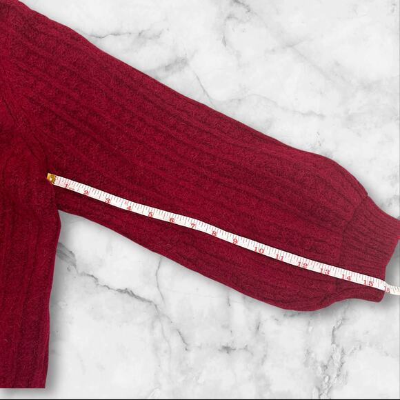 Faherty Aria Sweater, Burgundy Knit, 70% Baby Alpaca 7%Wool, Made In Peru Sz XL - Picture 5 of 7
